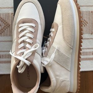 New J Crew trainers in color block, Clay Ivory